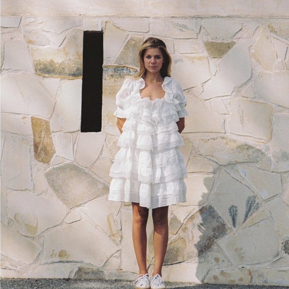 Innika Choo White Ruffle Dress